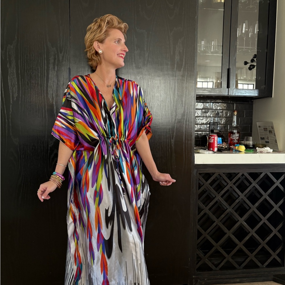 Colorful Abstract Kaftan Dress
